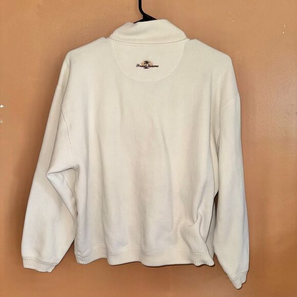 Tommy Bahama Vintage Men's White Cream Cotton 1/4 Zip Sweater Size Medium - Picture 11 of 11